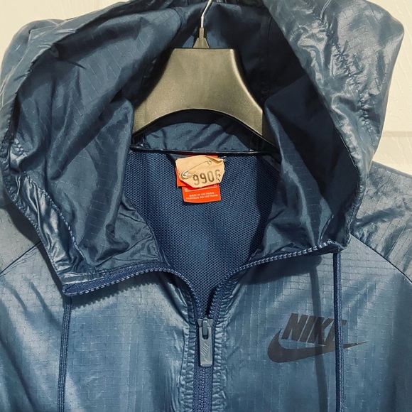 BNWOT MEN NIKE VINTAGE 'OLD SCHOOL' POLYESTER FULL ZIP JACKET NAVY US MEDIUM (M) - Picture 2 of 14